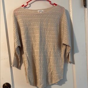 Market & Spruce Cream Crew Neck Sweater with Textured Knit